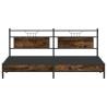 Metal Bed Frame without Mattress - Smoked Oak 200x200 cm