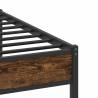 Metal Bed Frame without Mattress - Smoked Oak 200x200 cm