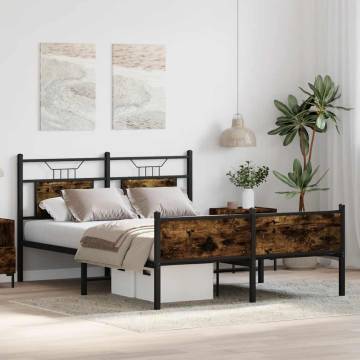 Smoked Oak Bed Frame 137x190 cm - Stylish & Durable