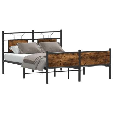 Smoked Oak Bed Frame 140x200 cm | Stylish & Durable Design