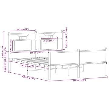 Smoked Oak Bed Frame 140x200 cm | Stylish & Durable Design