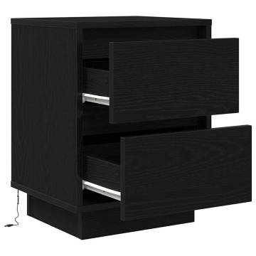 Bedside Cabinets with LED Lights - 2 pcs Black | HipoMarket