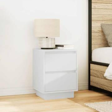 Stylish Bedside Cabinets with LED Lights - 2 Pcs White