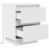 Stylish Bedside Cabinets with LED Lights - 2 Pcs White