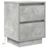 Elegant Bedside Cabinets with LED Lights - 2 pcs Concrete Grey