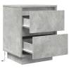 Elegant Bedside Cabinets with LED Lights - 2 pcs Concrete Grey