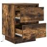 Stylish Bedside Cabinets with LED Lights - 2 pcs Smoked Oak