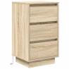 Stylish Sonoma Oak Bedside Cabinet with LED Lights - 38x34x65 cm