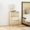 Stylish Sonoma Oak Bedside Cabinet with LED Lights - 38x34x65 cm