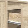 Stylish Sonoma Oak Bedside Cabinet with LED Lights - 38x34x65 cm