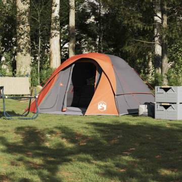 4-Person Waterproof Camping Tent - Grey & Orange - HipoMarket