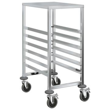 Stainless Steel Tray Trolley with 6 GN Containers | Hipo Market