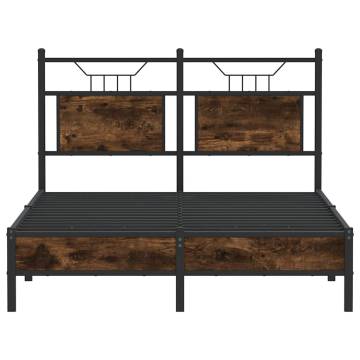 Smoked Oak Bed Frame 120x200 cm - Durable & Stylish Design