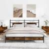  Bed Frame without Mattress Smoked Oak 183x213 cm Engineered Wood Colour smoked oak Size 183 x 213 cm Model with headboard & low footboard 