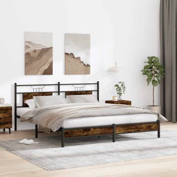 Stylish Smoked Oak Bed Frame - 183x213 cm | HipoMarket