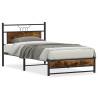 Smoked Oak Bed Frame 107x203 cm - Durable & Stylish Design