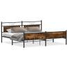 Metal Bed Frame in Smoked Oak - 200x200 cm | Hipo Market