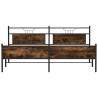 Metal Bed Frame in Smoked Oak - 200x200 cm | Hipo Market