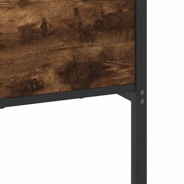 Metal Bed Frame in Smoked Oak - 200x200 cm | Hipo Market