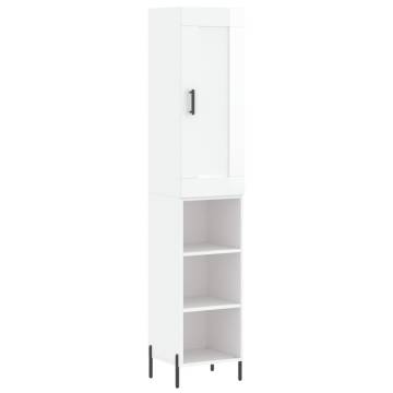 Highboard High Gloss White - Stylish Engineered Wood Storage