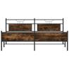 Metal Bed Frame without Mattress in Smoked Oak - 193x203 cm