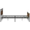 Metal Bed Frame without Mattress in Smoked Oak - 193x203 cm