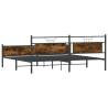 Metal Bed Frame without Mattress in Smoked Oak - 193x203 cm