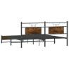 Smoked Oak Bed Frame 160x200 cm - Engineered Wood | Hipo Market