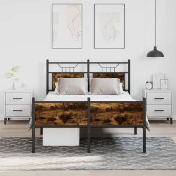 Smoked Oak Bed Frame 120x200 cm - Durable & Stylish Design