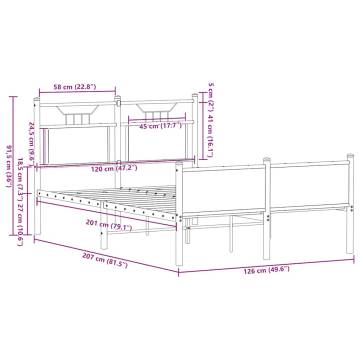 Smoked Oak Bed Frame 120x200 cm - Durable & Stylish Design