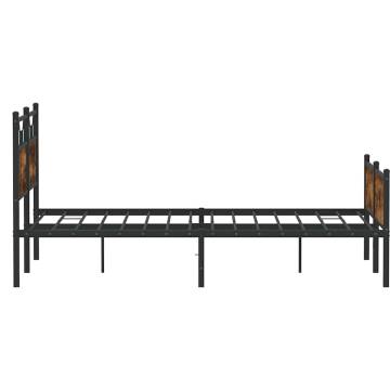 Smoked Oak Bed Frame 140x190 cm - Durable & Stylish Design