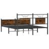 Smoked Oak Bed Frame 140x190 cm - Durable & Stylish Design