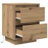 Stylish Bedside Cabinets with LED Lights - Artisan Oak (2 pcs)