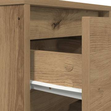 Stylish Bedside Cabinets with LED Lights - Artisan Oak (2 pcs)