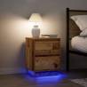  Bedside Cabinets with LED Lights 2 pcs Old Wood 38x34x50 cm Colour old wood Size 38 x 34 x 50 cm Quantity in Package 2 