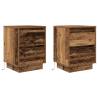 Bedside Cabinets with LED Lights - 2 pcs Old Wood - HipoMarket