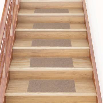 Self-Adhesive Stair Mats 30 pcs Light Brown 60x25 cm | HipoMarket