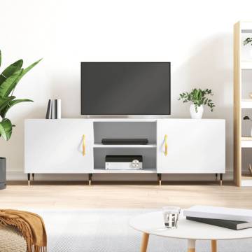 Stylish White TV Cabinet - 150x30x50 cm Engineered Wood