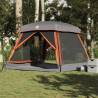 Family Tent Cabin for 6 - Waterproof Gray & Orange | HipoMarket