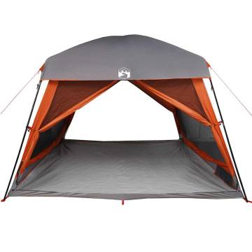 Family Tent Cabin for 6 - Waterproof Gray & Orange | HipoMarket