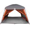 Family Tent Cabin for 6 - Waterproof Gray & Orange | HipoMarket