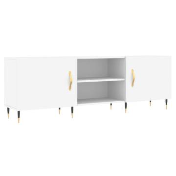 Stylish White TV Cabinet - 150x30x50 cm Engineered Wood