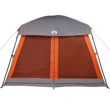 Family Tent Cabin for 6 - Waterproof Gray & Orange | HipoMarket