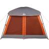 Family Tent Cabin for 6 - Waterproof Gray & Orange | HipoMarket