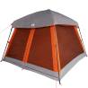 Family Tent Cabin for 6 - Waterproof Gray & Orange | HipoMarket