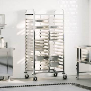 Tray Trolley with 32 GN Containers - Durable Stainless Steel