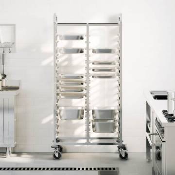 Tray Trolley with 32 GN Containers - Durable Stainless Steel