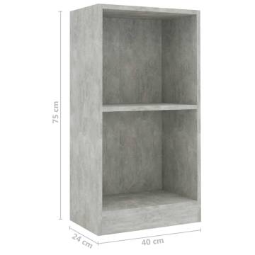 Compact Concrete Grey Bookshelf - 40x24x75 cm | HipoMarket