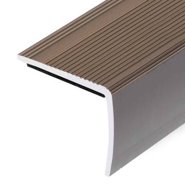 Stair Nosings L-shape 5 pcs Aluminium 100 cm Brown - HipoMarket