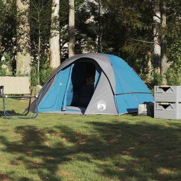 Family Tent Cabin 6-Person Blue Waterproof - HipoMarket